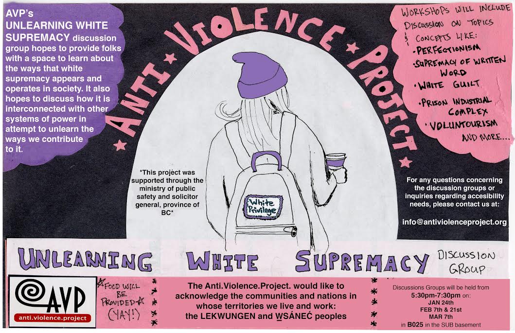 Undoing white supremacy discussion group poster